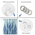 thumbnail image 3 of Polyester Fabric Navy Blue Vintage Shower Curtain, Stripes Painting Retro Abstract Art Waterproof Bathtub Curtain Bathroom Decor Set with Hooks 60 x 72 Inches, 3 of 6