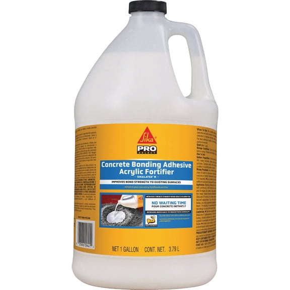 Sika Concrete Bonding Adhesive and Acrylic Fortifier - Improves Adhesion - 1 Gal, White — Residential Use, Standard Application