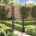 thumbnail image 1 of vidaXL Wire Mesh Fence Gate, Steel, Easy In-Ground Installation, Lockable, 3.28ft W x 8.2ft H Gray, 1 of 5
