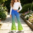thumbnail image 5 of Trikvn Kids Flared Denim Pants Girls Stretch Bell Bottoms Casual Gradient Color Jeans Fashion Vintage Streetwear Trousers, 5 of 8