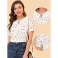 thumbnail image 2 of Blusa de Gasa Allegra K con Cuello Peter Pan y Manga Farol para Mujer Blanco L, 2 of 5