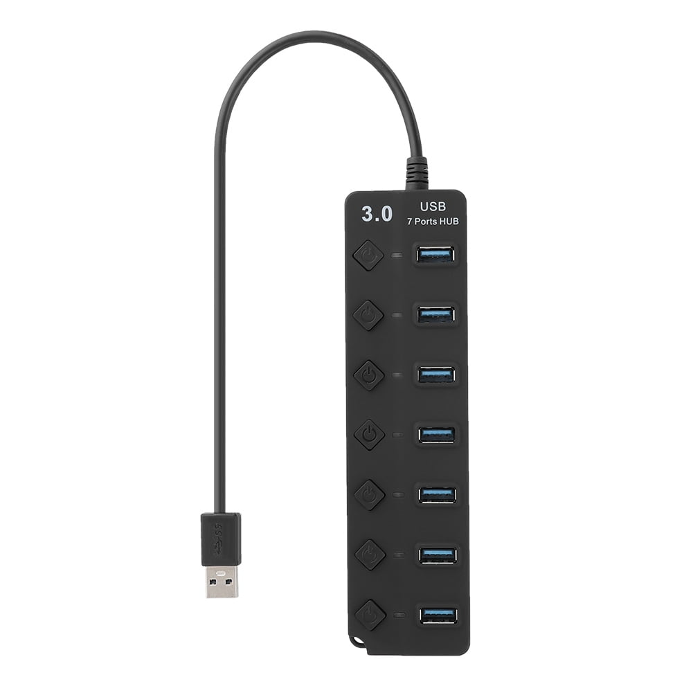 Kritne Multiport hub,7-port USB 3.0 Hub 5GB/S High Speed with Key Switch Adapter USB HUB for PC (Black), High speed hub - Walmart.com