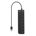 thumbnail image 3 of Kritne 7-port USB 3.0 Hub 5GB/S High Speed with Key Switch Power Adapter USB HUB for PC (Black), Multi-port USB hub, 3 of 10