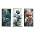 thumbnail image 2 of Designart "Ginkgo Amidst Tropical Palms III" Floral Leaves Framed Wall Art Set Of 3 - Orange Palms & Palm Trees Frame Gallery Wall Set For Home Decor, 2 of 7