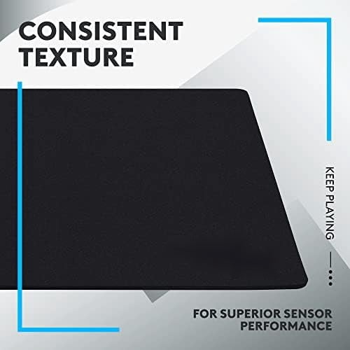 640 Large Cloth Gaming Mouse Pad, Optimized for Gaming Sensors, Moderate Surface Friction, Non-Slip Mouse Mat - Black