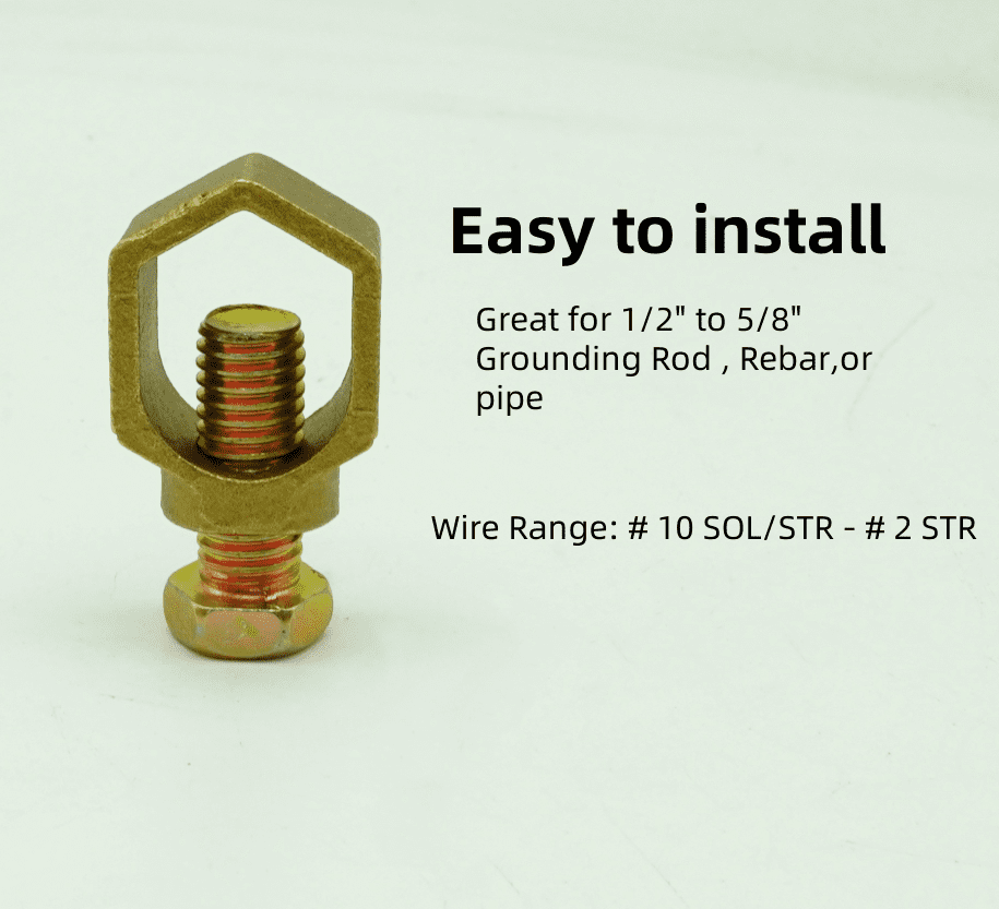 Copper Ground Rod Clamp, Great for 1/2”- 5/8’’ Grounding Rods (25 , CP58 (1/2''-5/8''))