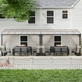 thumbnail image 4 of ALAULM Gazebo Hardtop Lean-to Wall Mount Pergola with Curtains and Netting Sand 10' x 24', 4 of 6
