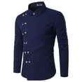 thumbnail image 2 of Camisa de blusa superior de manga larga ajustada informal con personalidad a la moda para hombre Pompotops oipoqjl27337, 2 of 3