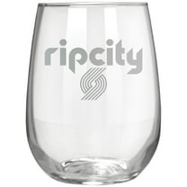 Portland Trail Blazers Etched 17oz. Rally Cry Stemless Wine Glass