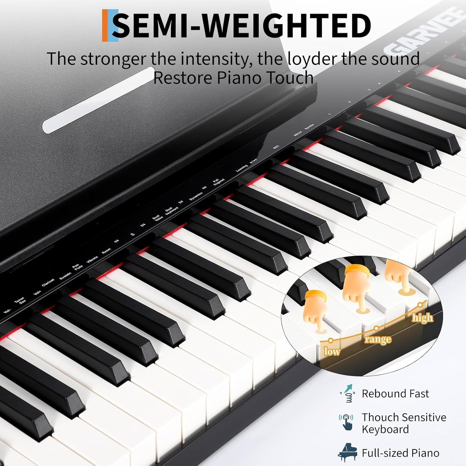 61-Key Portable Keyboard Piano,Electronic Keyboard Piano with Music Stand & Power Adapter, For Beginners to Professional Players,for Birthday or Christmas Gift