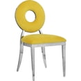thumbnail image 4 of Meridian Furniture Carousel Yellow Velvet Dining Chair (Set of 2), 4 of 9