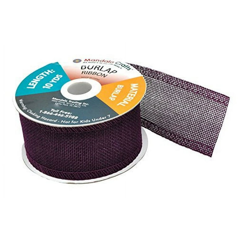Purple Burlap Ribbon 2 Inch 2 Rolls 20 Yards Unwired Rustic Jute Ribbon for  Crafts, Mason Jars, Weddings, Party Decoration; by Mandala Crafts 