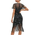 thumbnail image 3 of Xysaqa Women's 1920s Vintage Flapper Dress Embellished Fringed Sequin Dress Party Cocktail Evening Dresses for Women S-4XL （Available in Plus Size), 3 of 7