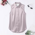 thumbnail image 5 of WERYOUNG Women's Blouses Sleeveless Summer Button Down Collared Shirts For Business Casual Wear Lightweight Breathable Blouse Soft Top XXL, 5 of 5