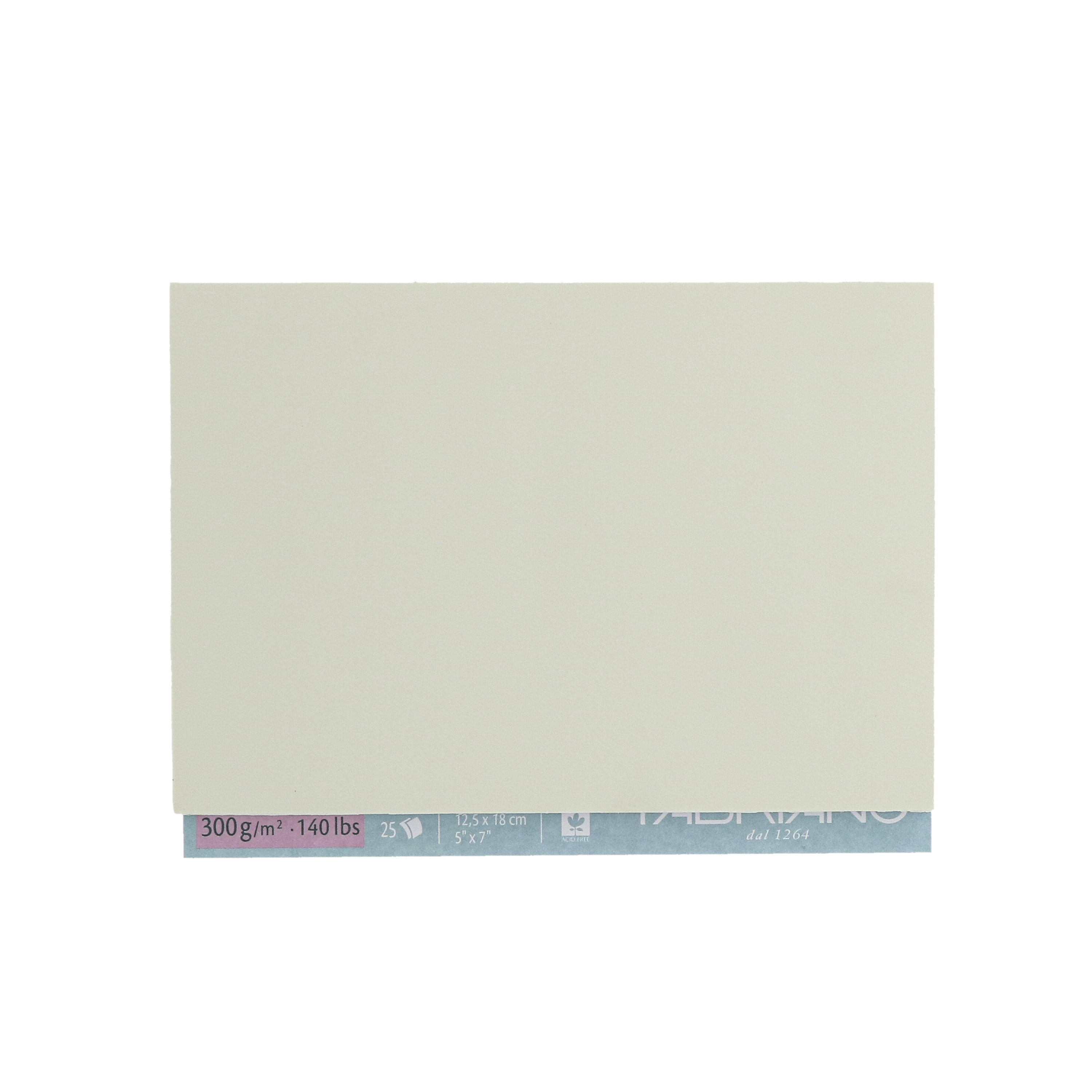 Fabriano Artistico Traditional White Watercolor Block, 140 lb./300 gsm, Hot Press, 25 Sheets, 5" x 7"