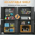 thumbnail image 5 of Firstsky Metal Garage Storage Cabinet with Wheels, Adjustable Rolling Tool Storage Cabinet with Lock, 71" Steel Locking Tool Cabinet with Doors and Shelves (Black&Gray, 71"H), 5 of 9