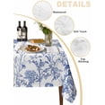 thumbnail image 3 of Blue Flower Plant Tablecloth Rectangle Table Cloth 52x70, Waterproof Tablecloth Outdoor Table Cloth, Retro Country Tree Branch Leaves Washable Table Cover for Kitchen Dinning Party, 3 of 8