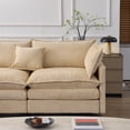 thumbnail image 5 of LUCKHAO 105" Modular L-Shaped Sectional Sofa, 3 Seater with Ottoman, Chenille Fabric Cloud Couch with Solid Wood Frame, 5 of 6