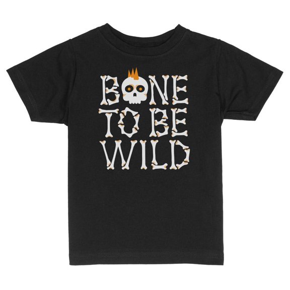 TeesAndTankYou Bone To Be Wild Toddler Kids T-Shirt 2T Black