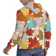 thumbnail image 6 of Kdxio Fall Maple Leaves Print Mens Casual Hooded Collar Drawstring Hoodies Pullover Sweatshirts Casual Long Sleeve Shirts-Small, 6 of 7
