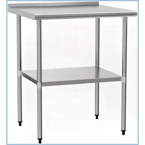 Heavy-Duty Stainless Steel Prep Table 30x36 Inches for Commercial Kitchen, Easy-Clean & Quick Assembly