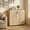 Oak Beige, variant on LEDREM Boho Buffet Cabinet, Sideboard Storage with Rattan-Look Doors, Adjustable Shelf, Rounded Corners, for Kitchen Dining Room, Oak Beige