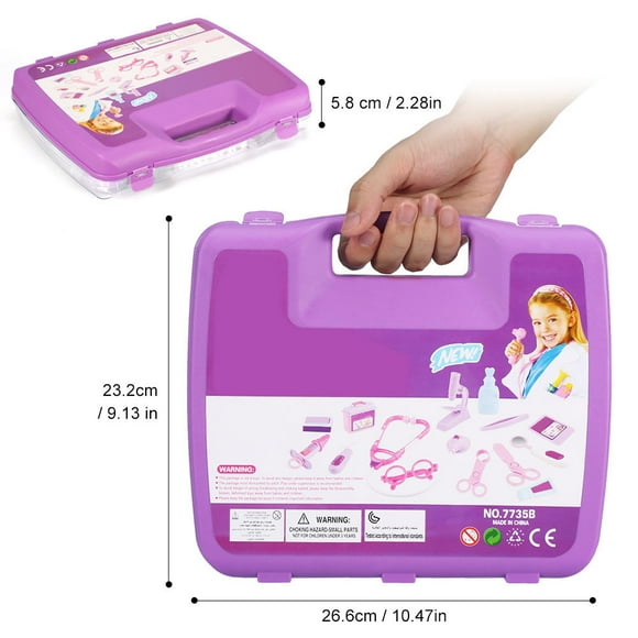 Kids Roll Play Toy Doctor Kit Toy Pretend & Play Doctor Kit Kids Children Role Play Doctor Kit Equipment Nurse Case Toy Gift Pink/Purple