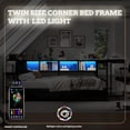 thumbnail image 4 of AENKYO Twin Size Corner Daybed with Desk & Storage, Reversible LED Bed Frame with Charging Station & Drawers, Black, 4 of 8