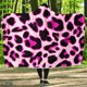 thumbnail image 1 of Manta con capucha estampado leopardo rosa, 1 of 5