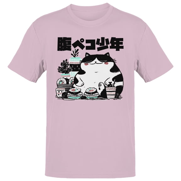 随ペコ少年 Cat Sushi Feast Men's Light Pink T-shirt