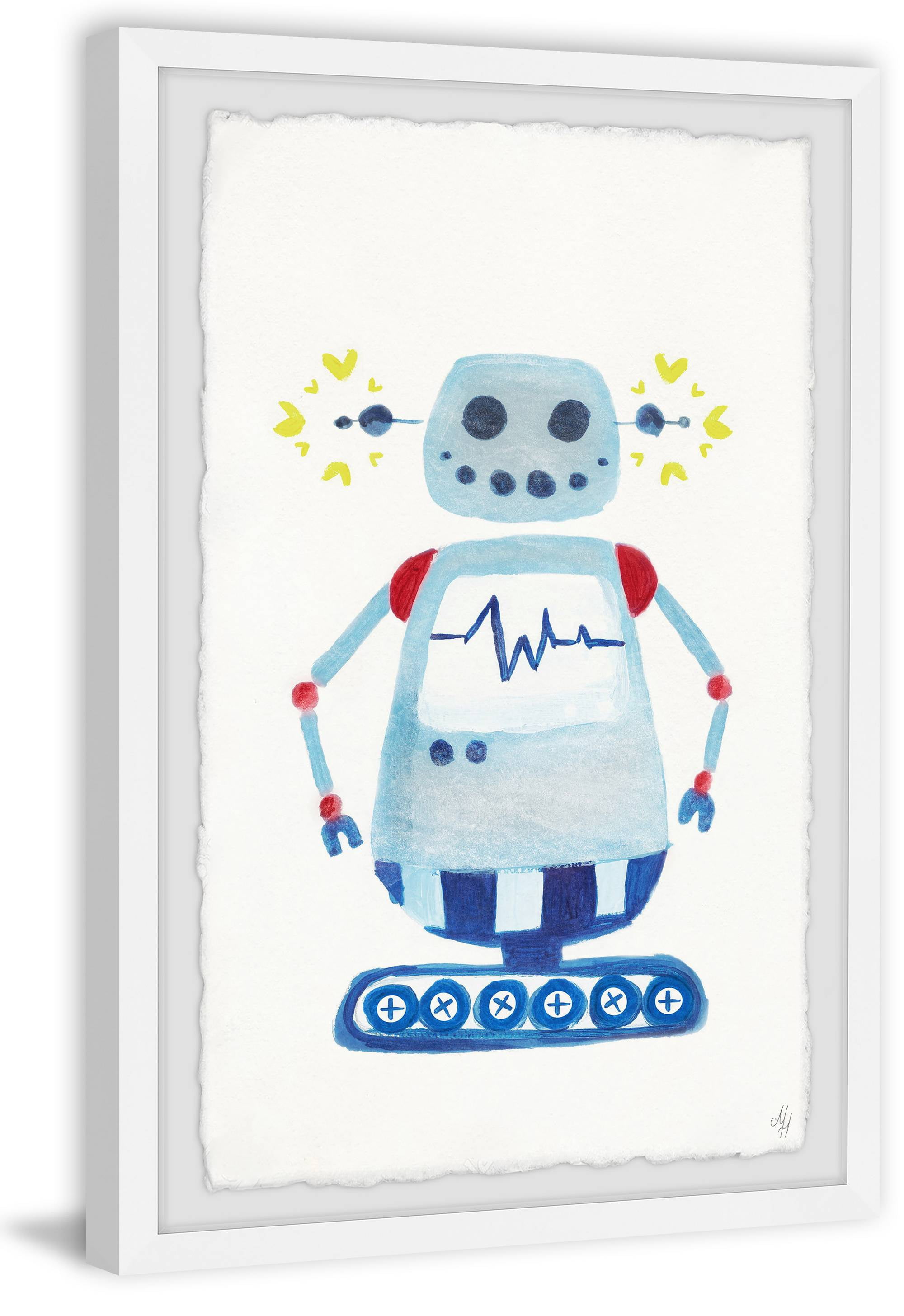 Marmont Hill I Am A Blue Robot Framed Wall Art Print, 24.00" x 1.50"