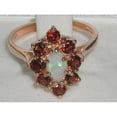 thumbnail image 4 of LBG British Made 9k Rose Gold Natural Opal & Garnet Womens Anniversary Ring - 33 size options - Size 8.5, 4 of 5