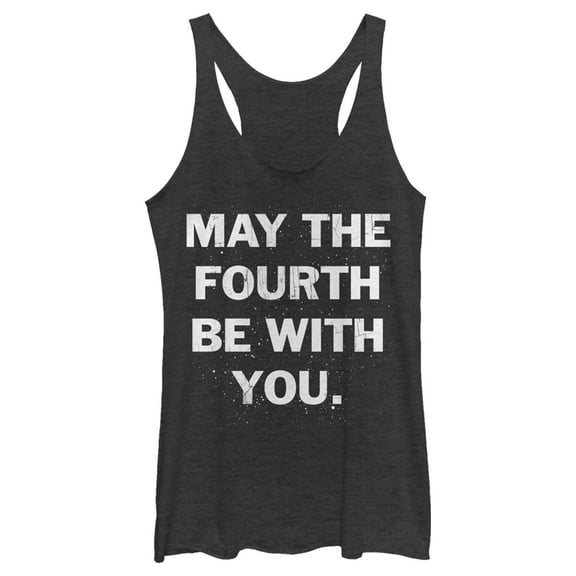 Women's Star Wars May the Fourth Space  Racerback Tank Top Black Heather Small