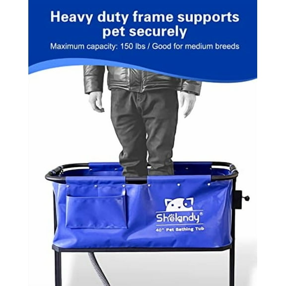 SHELANDY 40" Pet Bathtub | Dog Cat Grooming Bathing and Shower