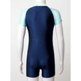 thumbnail image 4 of YiZYiF Kids Girls One-piece Swimsuit Swimwear Short Sleeve Zipper Rashguard Swimming Suit Light Blue 12, 4 of 7