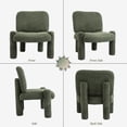 thumbnail image 5 of Dayalane Modern Accent Chair Set of 2, Armless Single Chair Chenille Upholstered Sofa with Padded Back & Solid Wood Legs, Comfy Reading Chair Side Chair for Living Room Bedroom or Corner, Green, 5 of 9