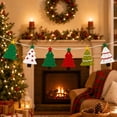 thumbnail image 5 of Christmas Tree Shaped Garland Banner, Felt Christmas Tree Hanging Bunting with Star Topper, Multicolor Xmas Tree Pendant Garland for Mantel Wall Fireplace Holiday Party Decoration, 5 of 8
