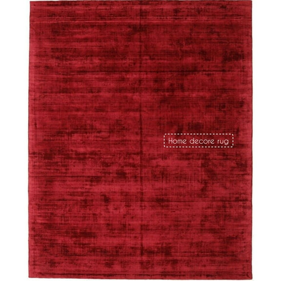 Silk Rug Vintage Handmade Area Rug Loomed Solid Viscose Red Rug Prince Carpet Palace (6'x9', 8'x10', 8'x11', 9'x12', 9'x13', 10'x14', 11'x15', 12'x15')