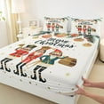 thumbnail image 3 of Manfei Xmas Nutcracker Bed Sheets 4 Pieces for Kids, Merry Christmas King Sheets, Gold Stars Sheet Set, Microfiber Bedroom Decor, 3 of 7