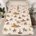thumbnail image 2 of Homewish Western Cowboys 4pcs Bed Sheets for Adults Female Men,Botanical Cactus King Sheets,Vintage Aesthetic Super Cozy Sheet Set,Super Cozy Room Decor, 2 of 7