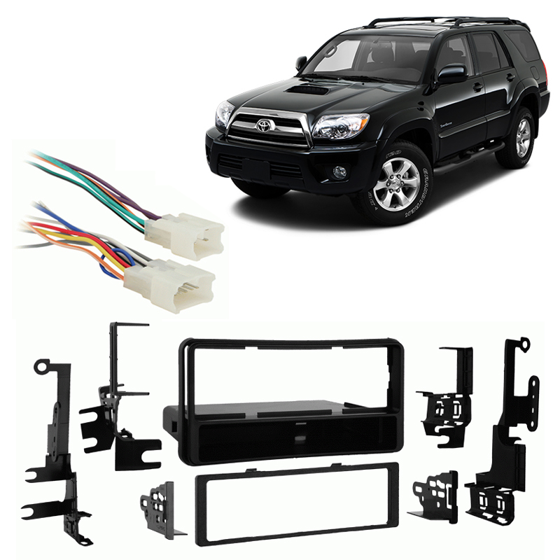 Single DIN Install Car Stereo Radio Dash Kit w// Pocket 2003-2009 Toyota 4 Runner