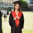 thumbnail image 2 of HNMKIU Adult Graduation V Shaped Scarf&nbsp;Ceremonial Ribbon Satin Solid Color Shawl For Red,One Size, 2 of 5