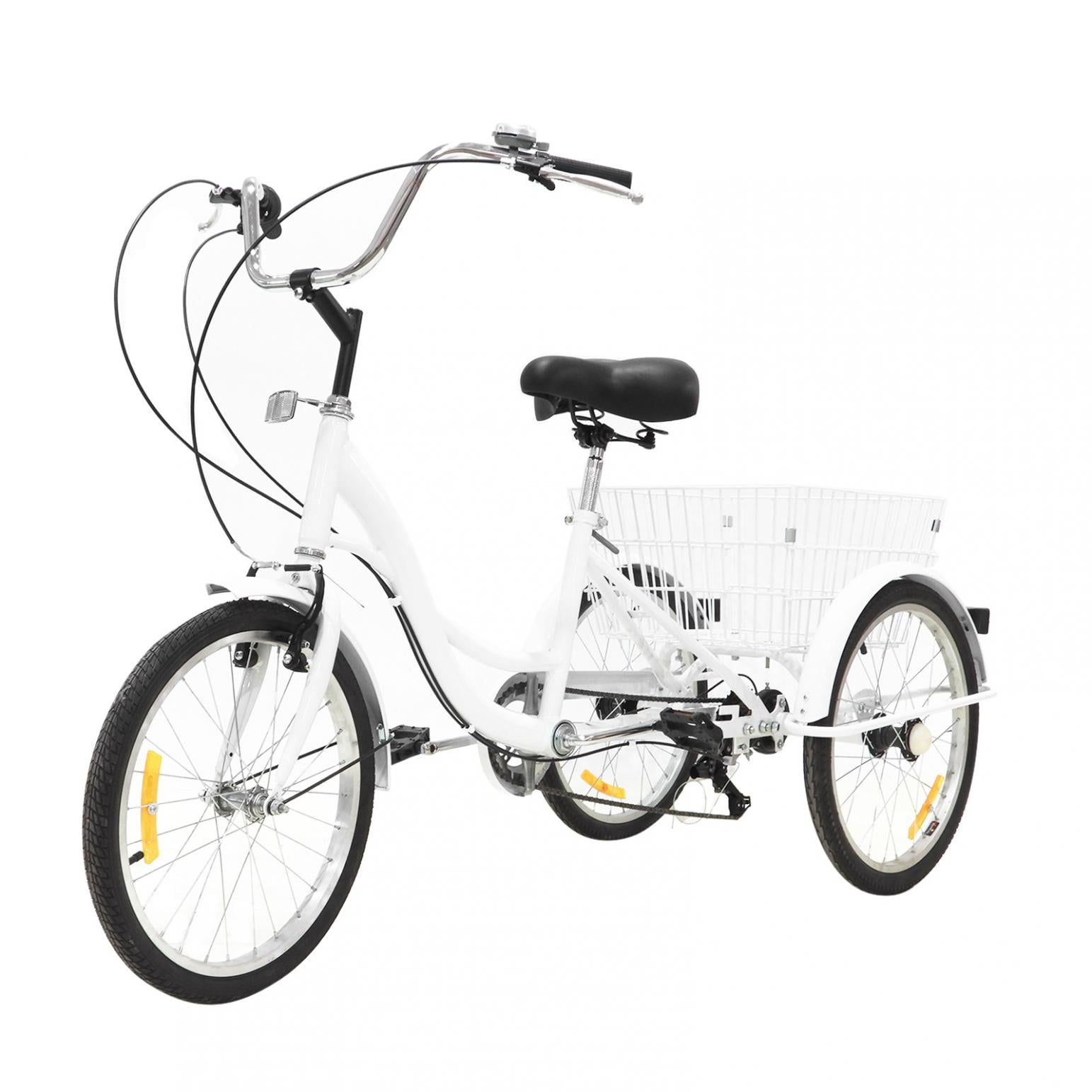 16 inch 3Wheel 1Speed Tricycle Bicycle Trike w/Shopping&Pet Basket For Adult/Kid 