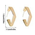 thumbnail image 4 of Decodeary Earrings Square Shape Gold Ear Stud Simple Style Universal Smooth Surface Earring Girls Fashion Pendents Jewelry Wedding, 4 of 6