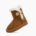 thumbnail image 5 of Weestep Wood Button Warm Shearling Winter Lightweight Snow Boots(7 Toddler, Brown), 5 of 7