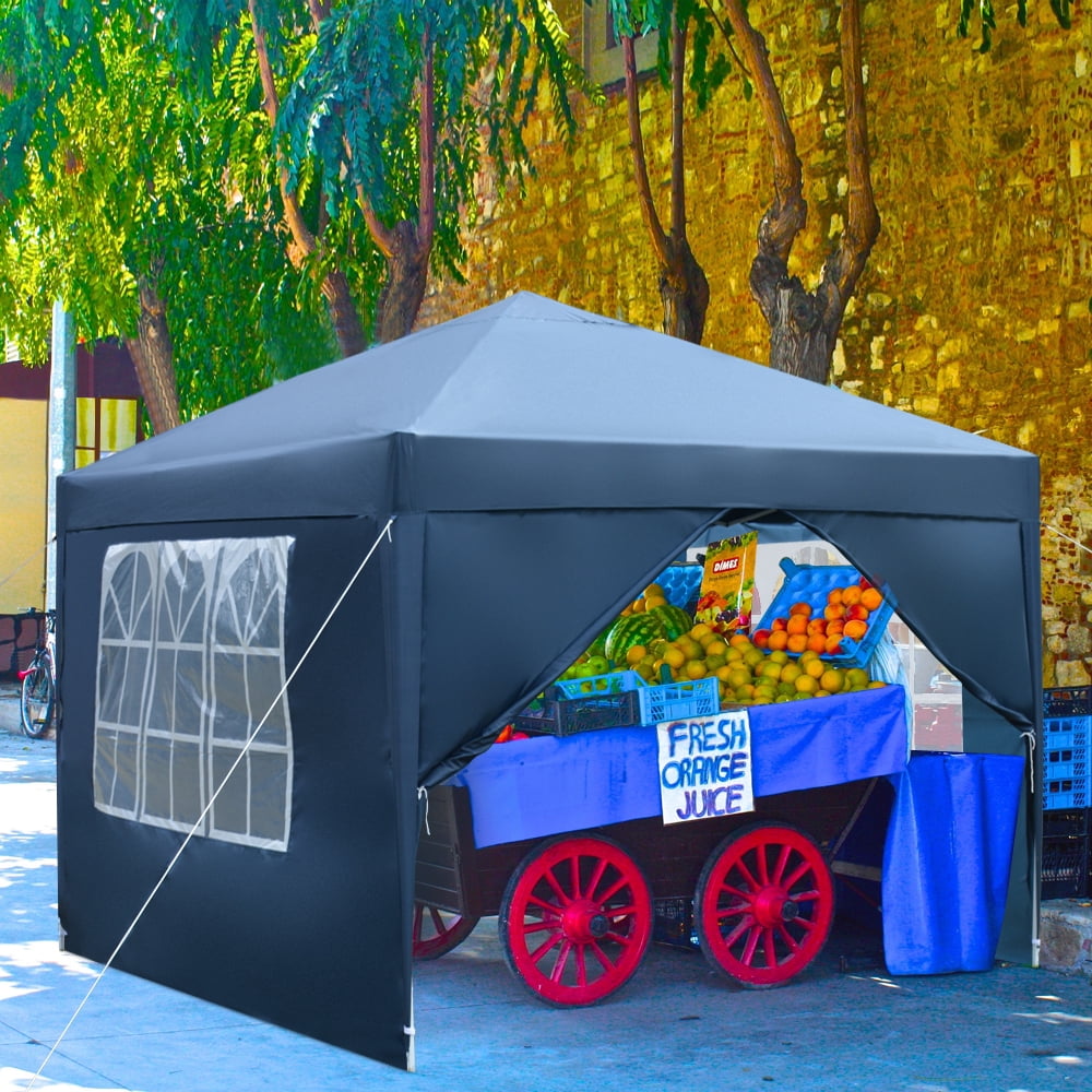 EZ Pop UP Tent Wedding Party Tent Folding Gazebo Canopy w/ Sides & Carry Bag 