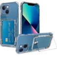 thumbnail image 1 of Funda para iPhone 13 con tarjetero, funda tipo cartera para iPhone 13 Pro, transparente, antiarañazos y a prueba de golpes, para guardar hasta 4 tarjetas de crédito, para iPhone 13 5G, 1 of 5