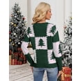 thumbnail image 5 of Sweaters for Women Color Block and Christmas Tree Printed Pullover Sweaters Crew Neck Warm Knit Sweater Shermie, 5 of 9