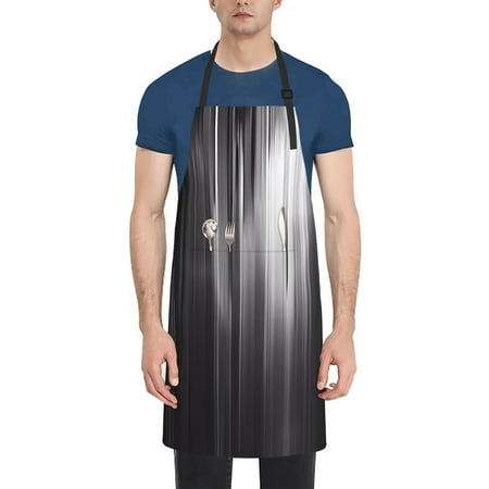 

Goofa Monochrome Abstract Lines Printed Waterproof Apron 33 Chef Aprons for Men Heavy Duty Chemical Work Apron Adjustable Bib Apron
