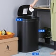 thumbnail image 3 of FOA Rena 13 Gallon Stainless Steel Motion Sensor Automatic Trash Can in Black, 3 of 20